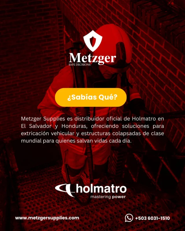 Nos honra respaldar a quienes arriesgan su vida por otros. Holmatro confía en Metzger para llegar a quienes más lo necesitan. 🚨🛠️⛑️

#Holmatro #RescateProfesional #MetzgerRespaldandoVidas