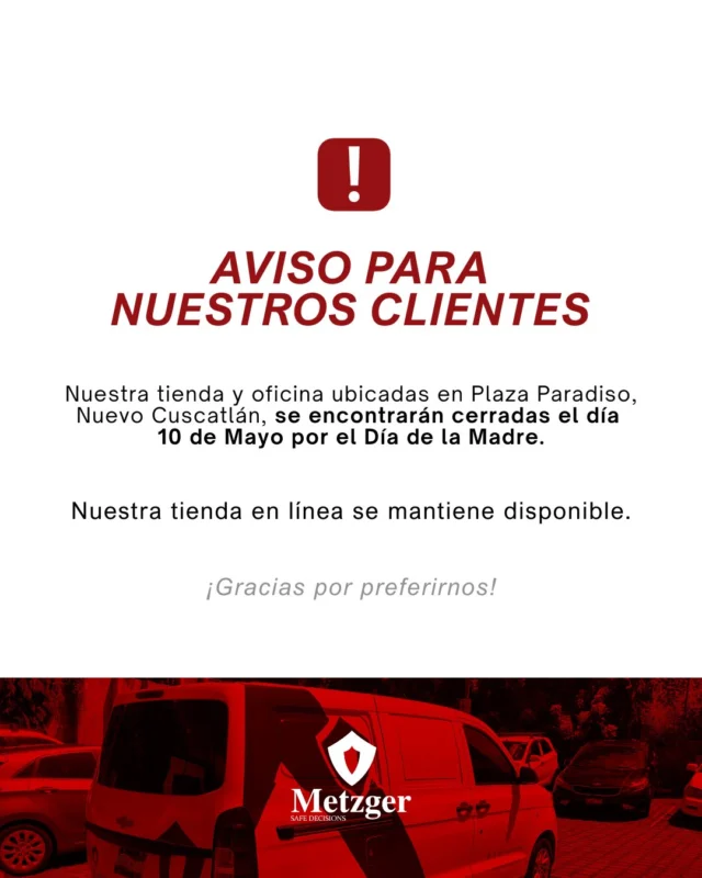 El 10 de mayo hacemos una pausa para honrar a quienes nos enseñaron a dar lo mejor, Asueto Nacional por el día de la Madre. Nuestra tienda en línea seguirá activa para atenderte como siempre. 🛒📆🌸

#DíaDeLaMadre #AtenciónAlCliente #MetzgerElSalvador